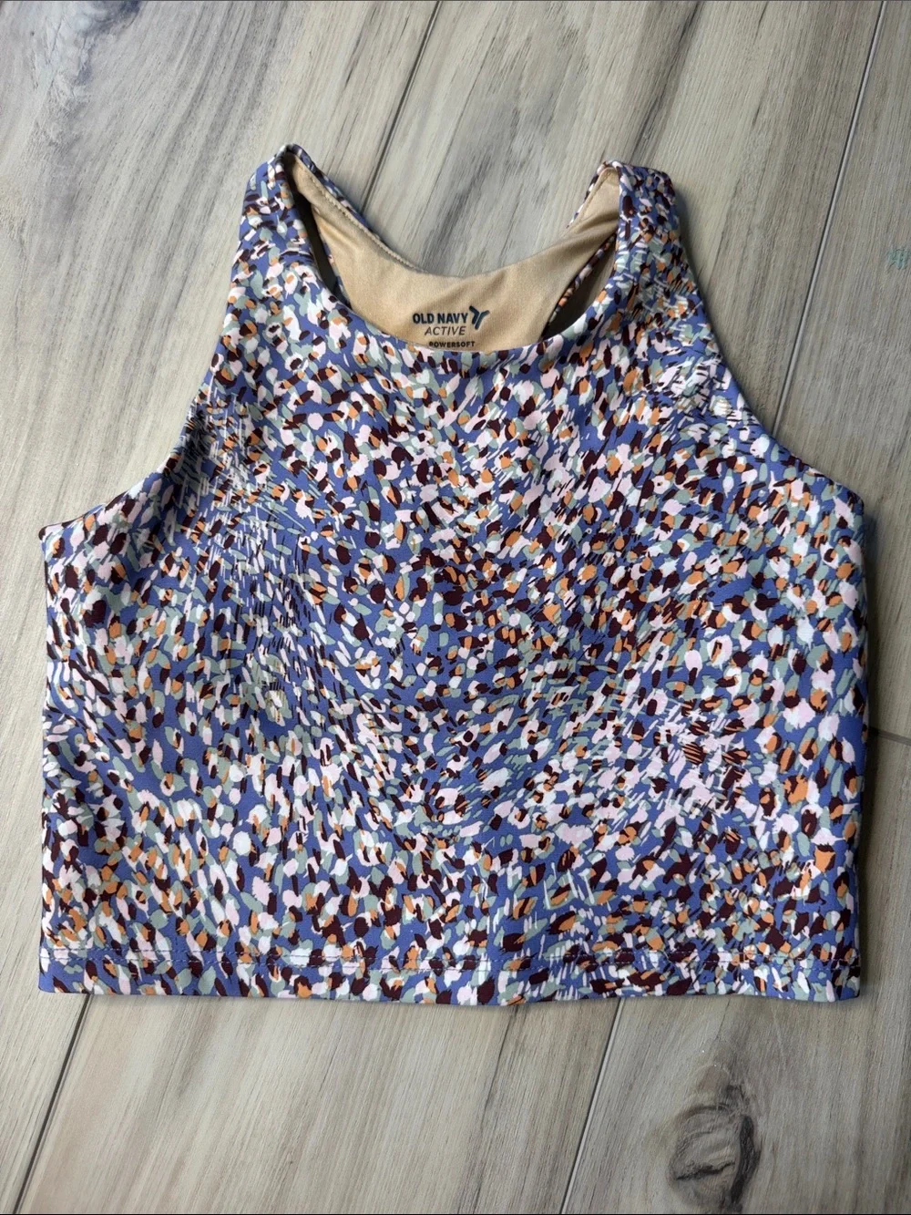 Patterned long line sports bra